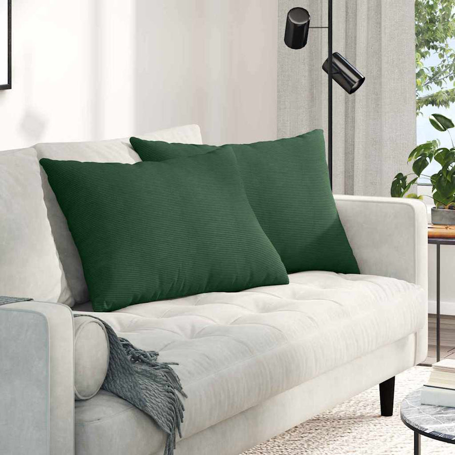 Sofa Kussens 2 pcs Donkergroen 70 x 50 cm Katoen Stof