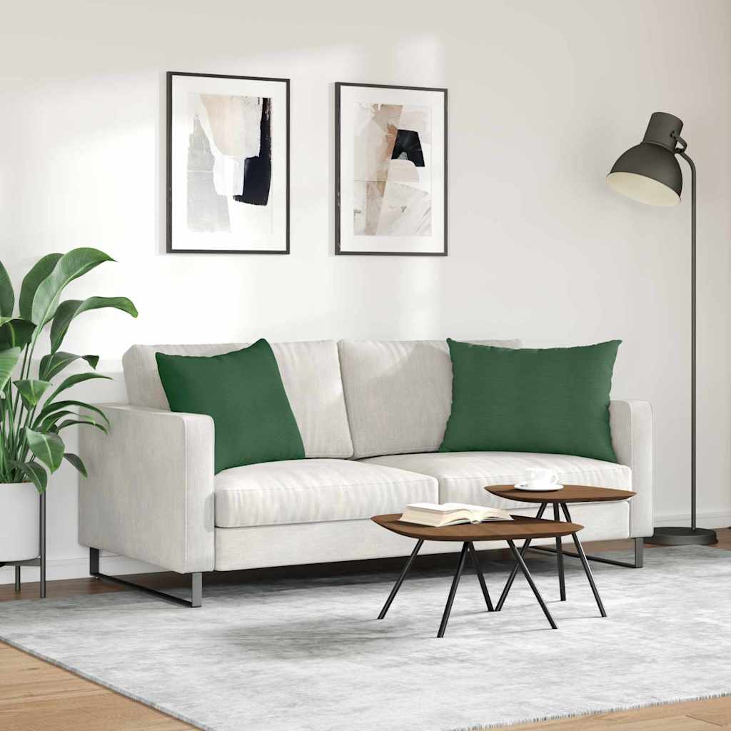 Sofa Kussens 2 pcs Donkergroen 70 x 50 cm Katoen Stof