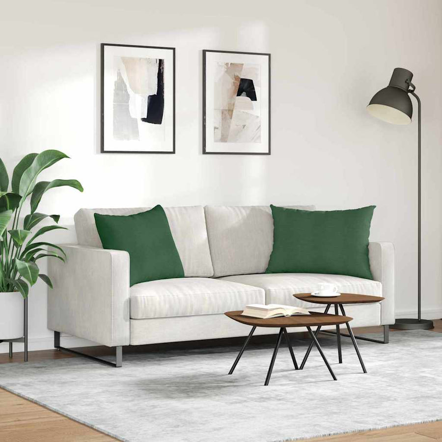 Sofa Kussens 2 pcs Donkergroen 70 x 50 cm Katoen Stof