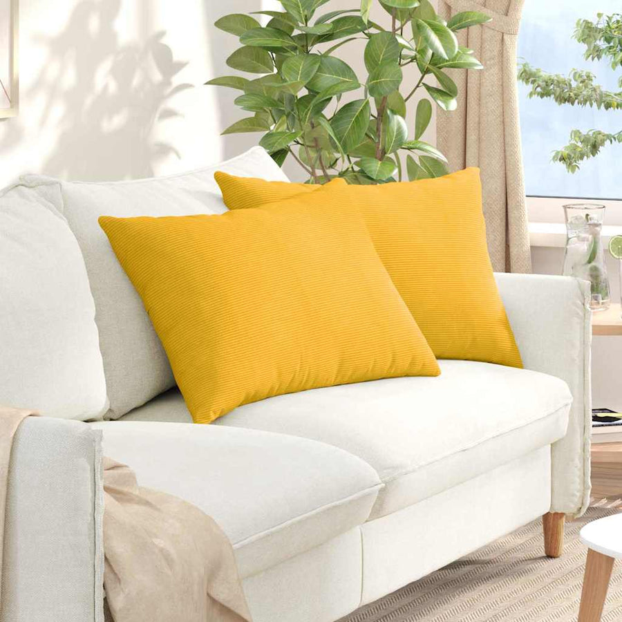 Sofa Kussens 2 pcs Lichtgeel 70 x 50 cm Katoen Stof