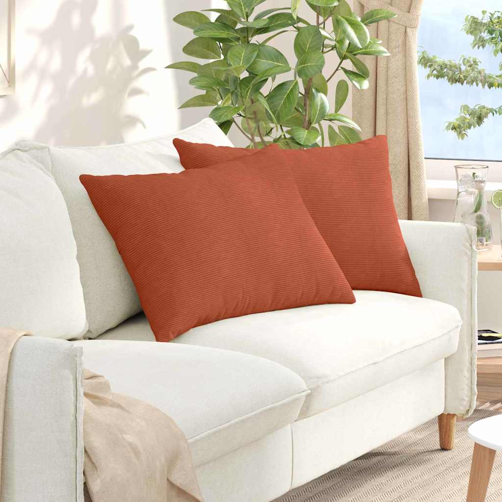 Sofa Kussens 2 pcs Rood-oranje 70 x 50 cm Katoen Stof