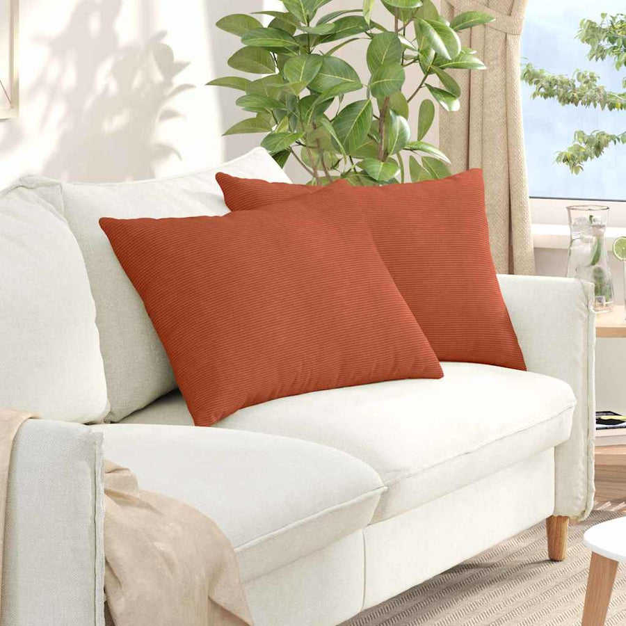 Sofa Kussens 2 pcs Rood-oranje 70 x 50 cm Katoen Stof