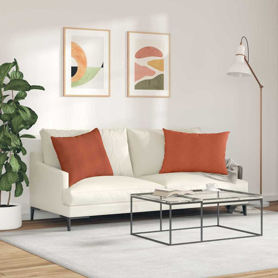 Sofa Kussens 2 pcs Rood-oranje 70 x 50 cm Katoen Stof