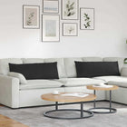 Bankkussens 2 stuks 120x40 cm zwart stof