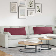 Bankkussens 2 stuks wijnrood 120x40 cm stof