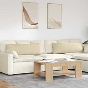 Bankkussens 2 stuks crème 120x40x20 cm stof
