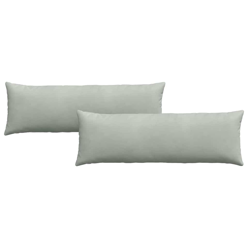 Sofa Kussens 2 pcs Lichtgrijs 120 x 40 cm Katoen Stof