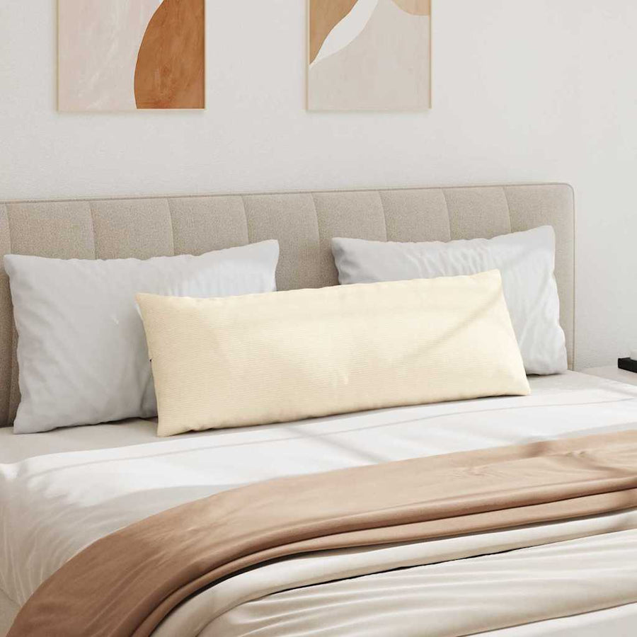 Sofa Kussens 2 pcs Crème 120 x 40 cm Katoen Stof