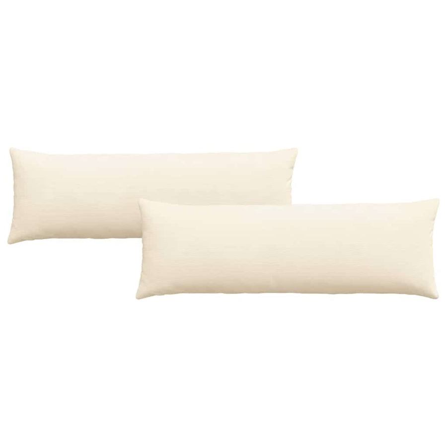 Sofa Kussens 2 pcs Crème 120 x 40 cm Katoen Stof