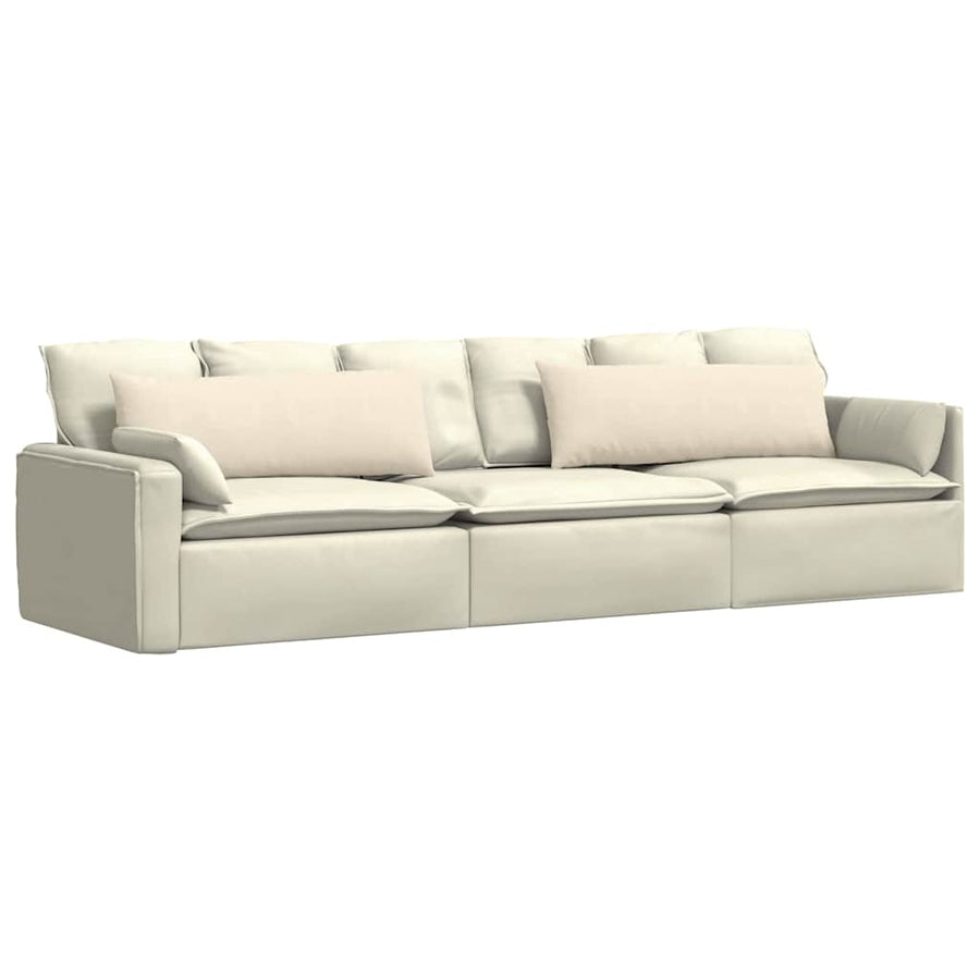 Sofa Kussens 2 pcs Crème 120 x 40 cm Katoen Stof