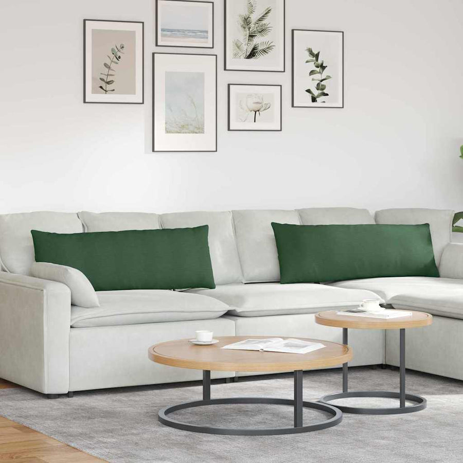 Sofa Kussens 2 pcs Donkergroen 120 x 40 cm Katoen Stof