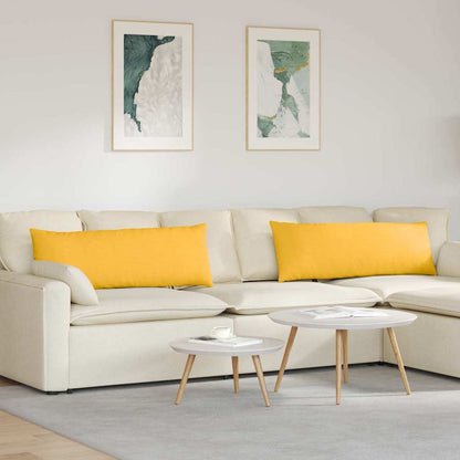 Sofa Kussens 2 pcs Lichtgeel 120 x 40 cm Katoen Stof