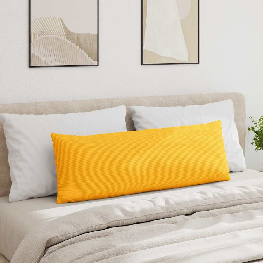 Sofa Kussens 2 pcs Lichtgeel 120 x 40 cm Katoen Stof
