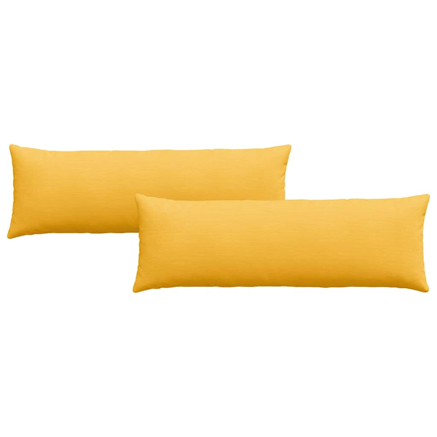 Sofa Kussens 2 pcs Lichtgeel 120 x 40 cm Katoen Stof