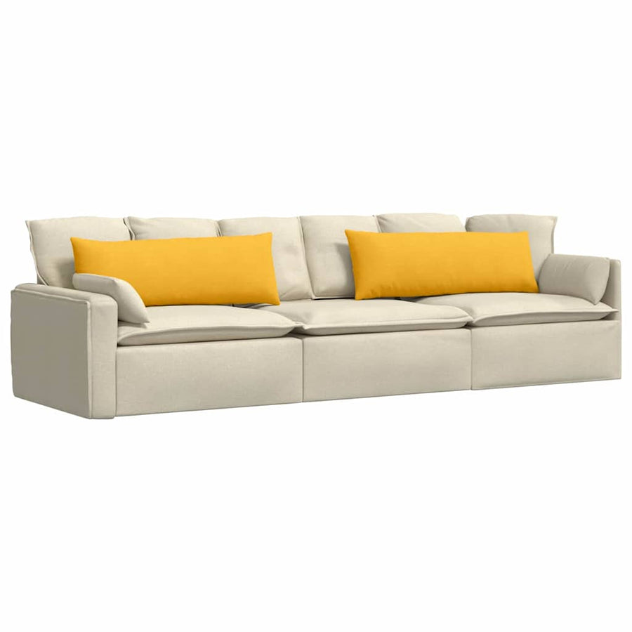 Sofa Kussens 2 pcs Lichtgeel 120 x 40 cm Katoen Stof