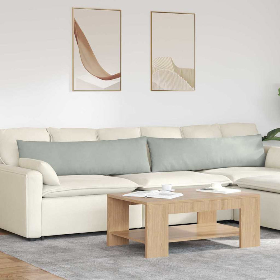 Sofa Kussens 2 pcs Lichtgrijs 145 x 40 cm Katoen Stof