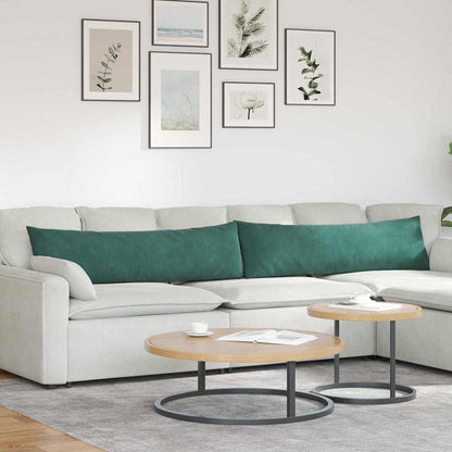 Sofa Kussens 2 pcs Donkergroen 145 x 40 cm Katoen Stof