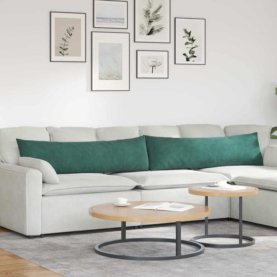 Sofa Kussens 2 pcs Donkergroen 145 x 40 cm Katoen Stof