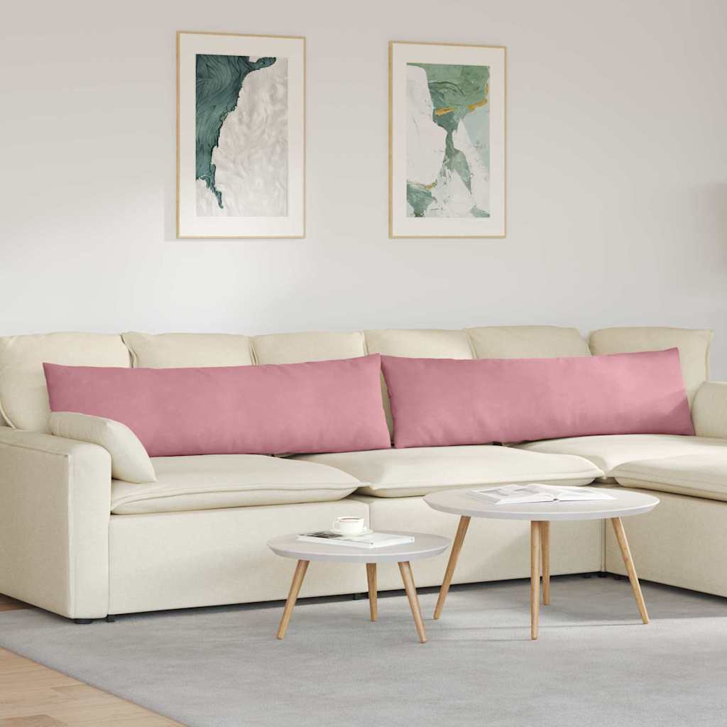 Sofa Kussens 2 pcs Roze 145 x 40 cm Katoen Stof