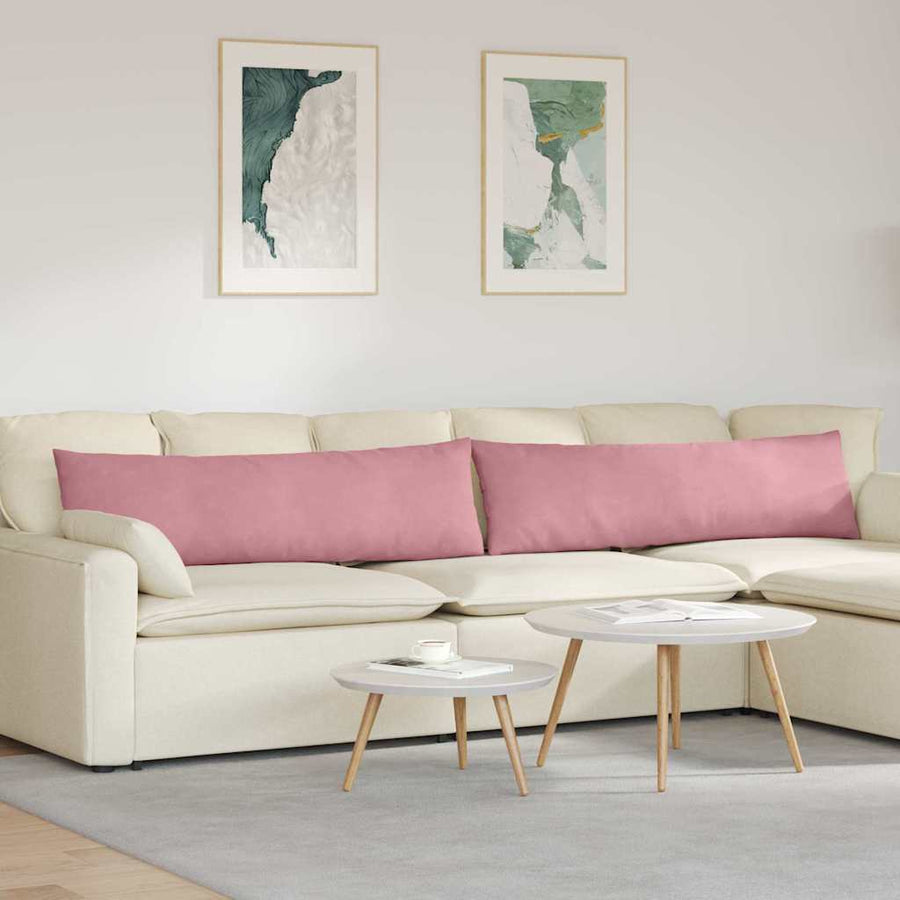 Sofa Kussens 2 pcs Roze 145 x 40 cm Katoen Stof