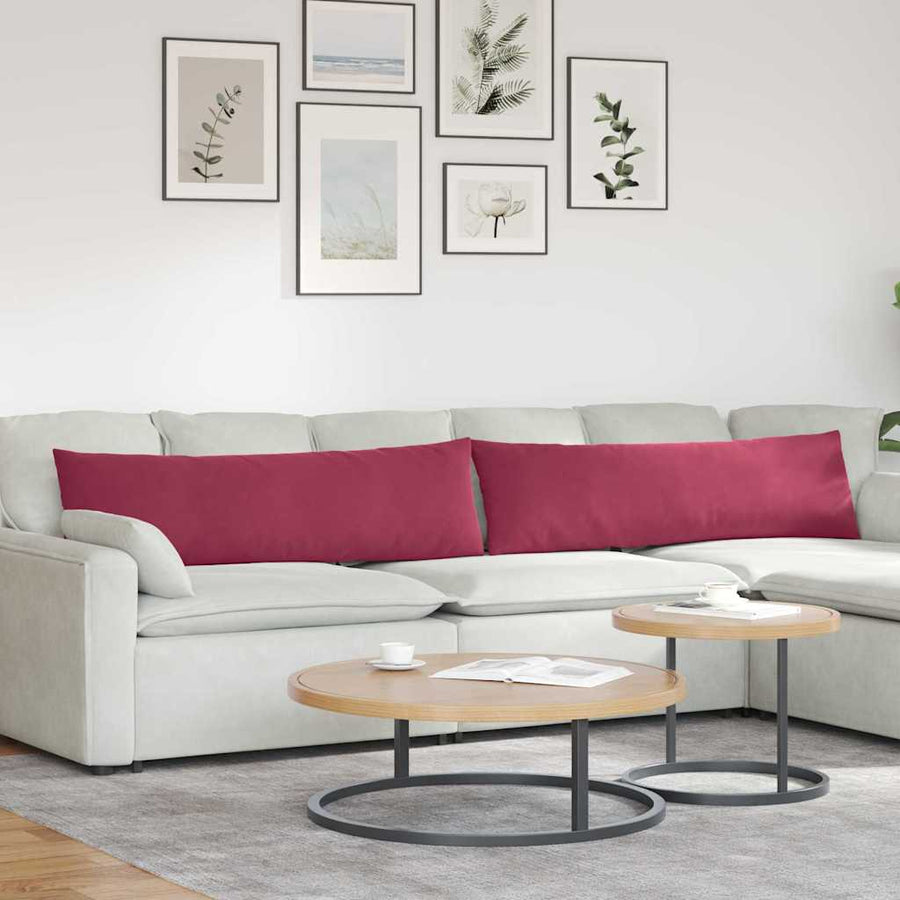 Sofa Kussens 2 pcs Wijnrood 145 x 40 cm Katoen Stof
