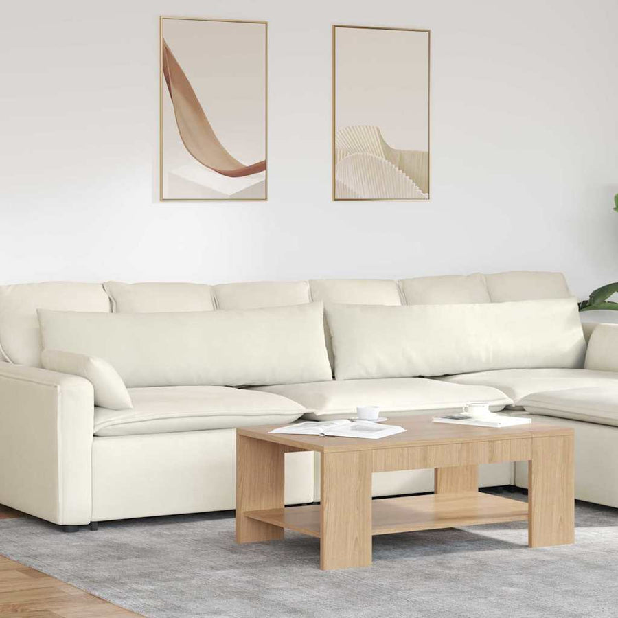 Sofa Kussens 2 pcs Crème 145 x 40 cm Katoen Stof