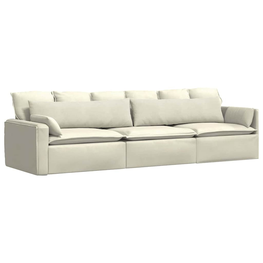 Sofa Kussens 2 pcs Crème 145 x 40 cm Katoen Stof