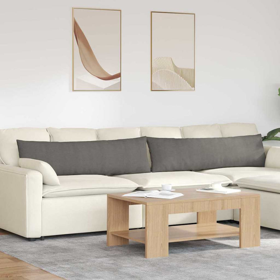 Sofa Kussens 2 pcs Lichtgrijs 145 x 40 cm Katoen Stof