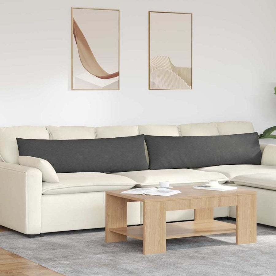 Sofa Kussens 2 pcs Donkergrijs 145 x 40 cm Katoen Stof