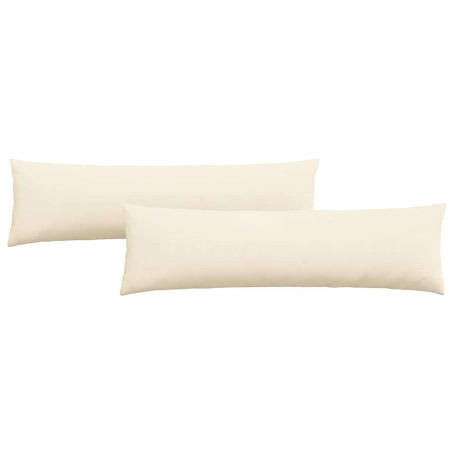 Sofa Kussens 2 pcs Crème 145 x 40 cm Katoen Stof