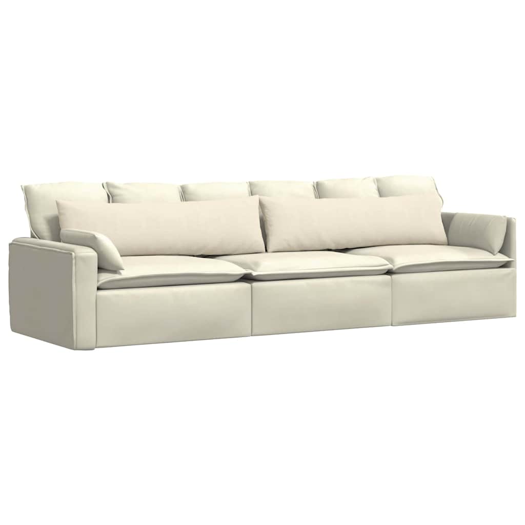 Sofa Kussens 2 pcs Crème 145 x 40 cm Katoen Stof