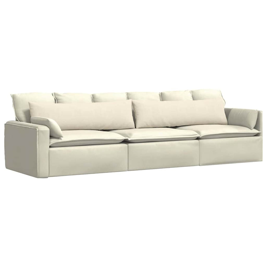 Sofa Kussens 2 pcs Crème 145 x 40 cm Katoen Stof