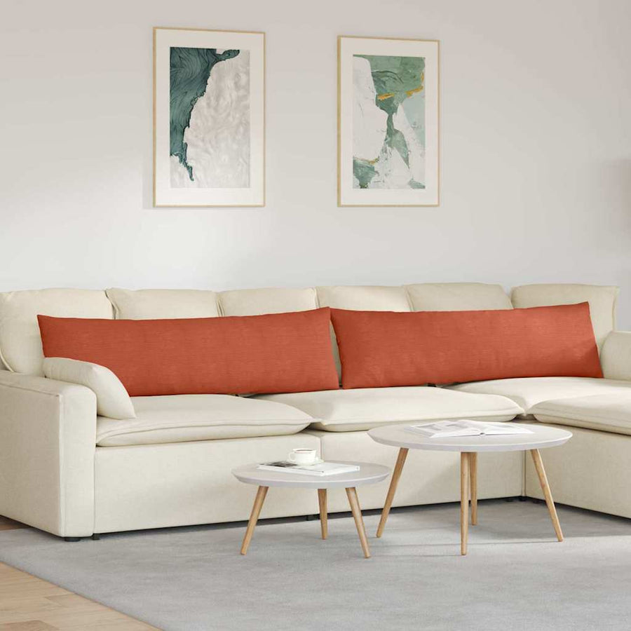 Sofa Kussens 2 pcs Rood-oranje 145 x 40 cm Katoen Stof