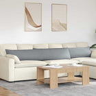 Bankkussens lichtgrijs stof 200x40x20 cm (2 stuks)