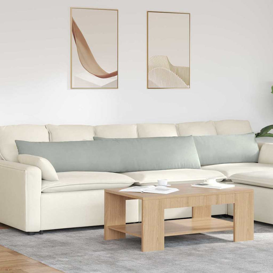 Sofa Kussens 2 pcs Lichtgrijs 200 x 40 cm Katoen Stof