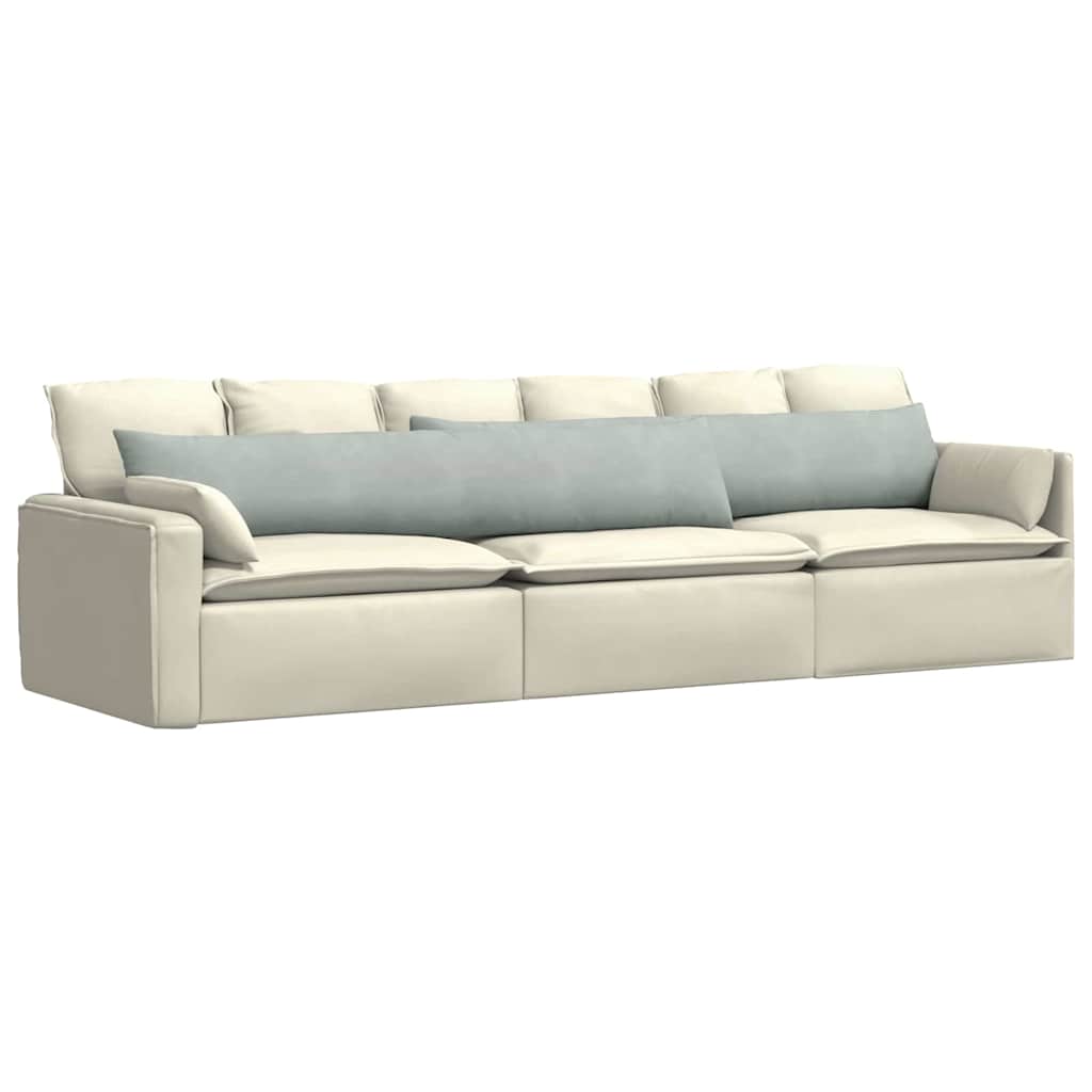 Sofa Kussens 2 pcs Lichtgrijs 200 x 40 cm Katoen Stof