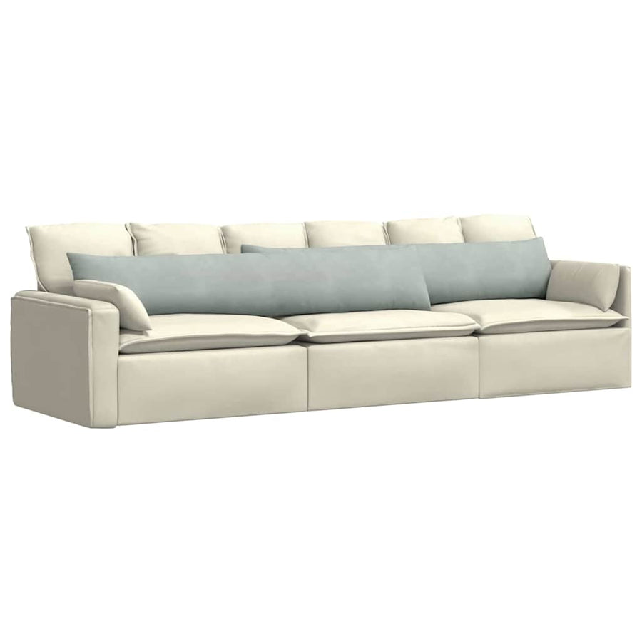 Sofa Kussens 2 pcs Lichtgrijs 200 x 40 cm Katoen Stof