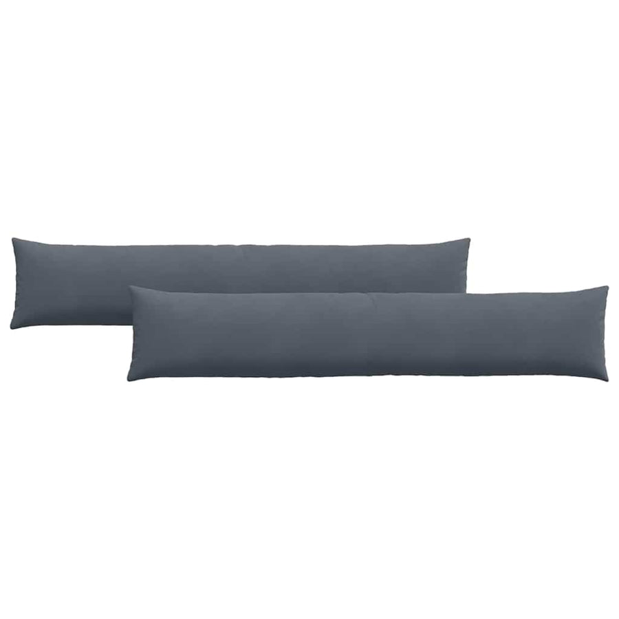 Sofa Kussens 2 pcs Donkergrijs 200 x 40 cm Katoen Stof