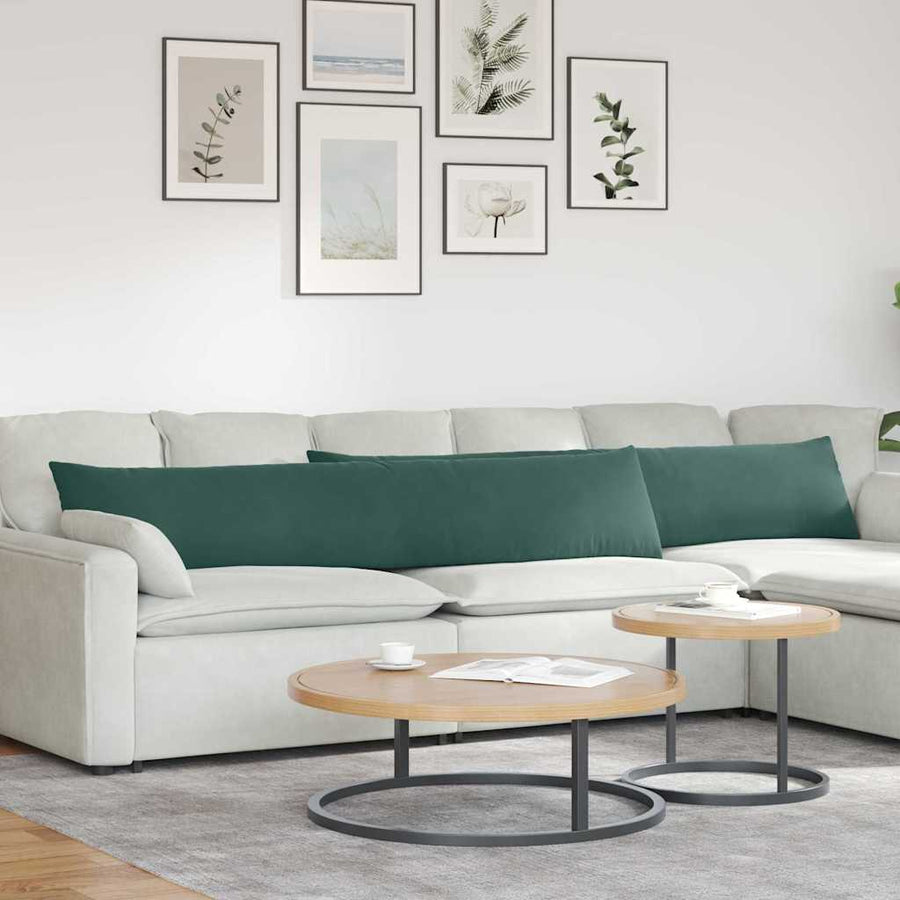 Sofa Kussens 2 pcs Donkergroen 200 x 40 cm Katoen Stof