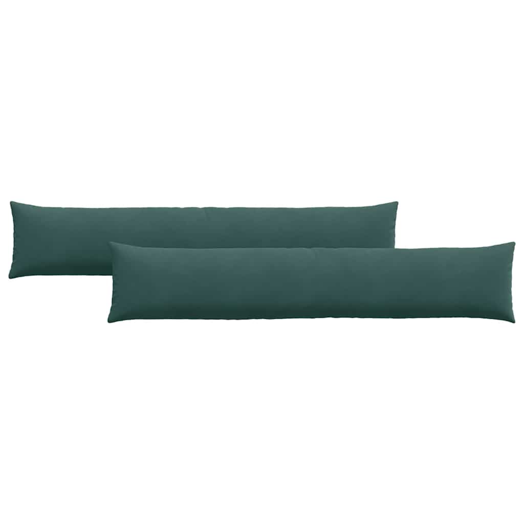 Sofa Kussens 2 pcs Donkergroen 200 x 40 cm Katoen Stof