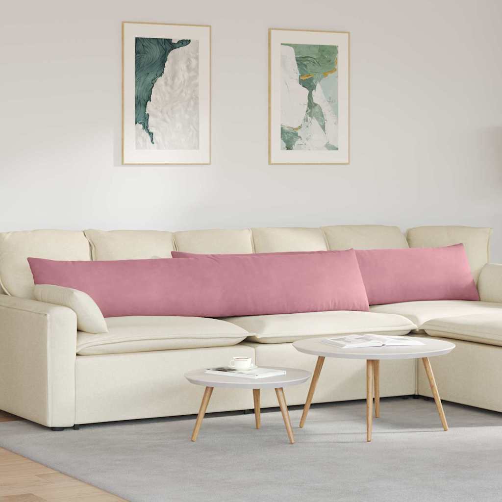 Sofa Kussens 2 pcs Roze 200 x 40 cm Katoen Stof