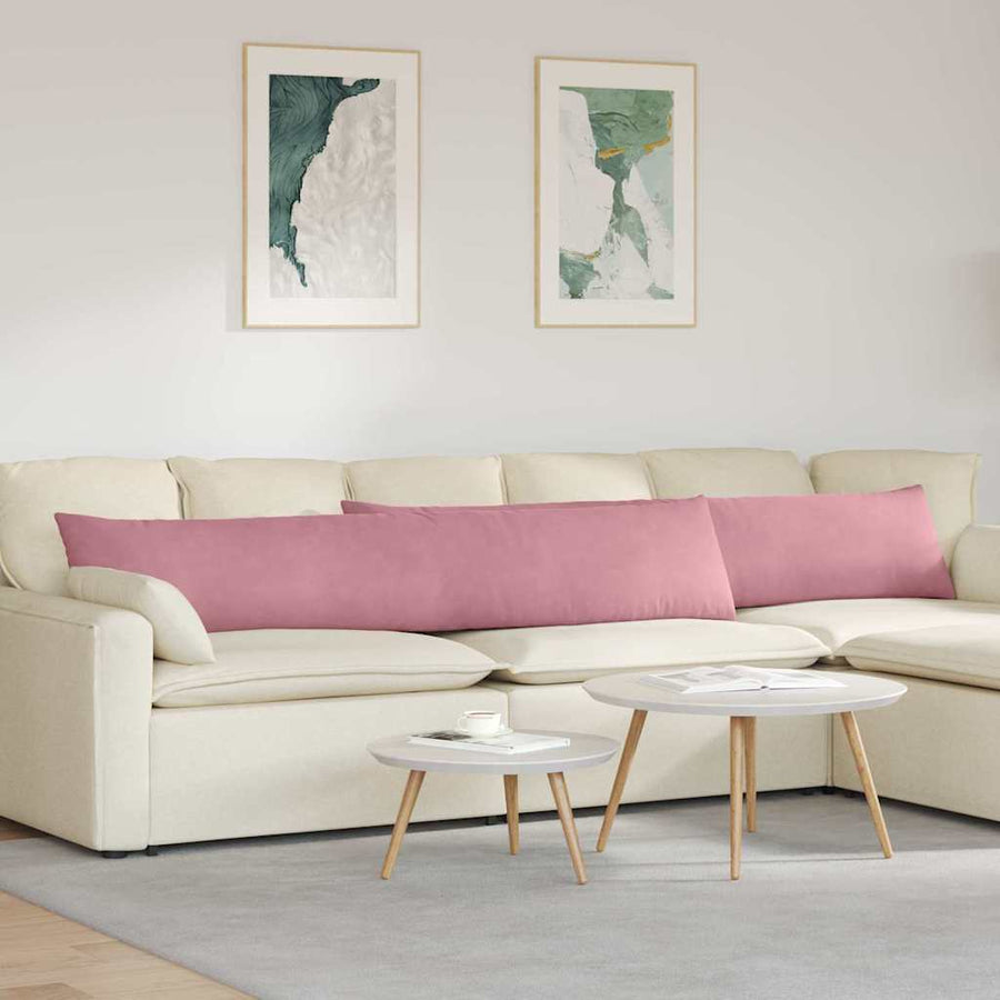 Sofa Kussens 2 pcs Roze 200 x 40 cm Katoen Stof
