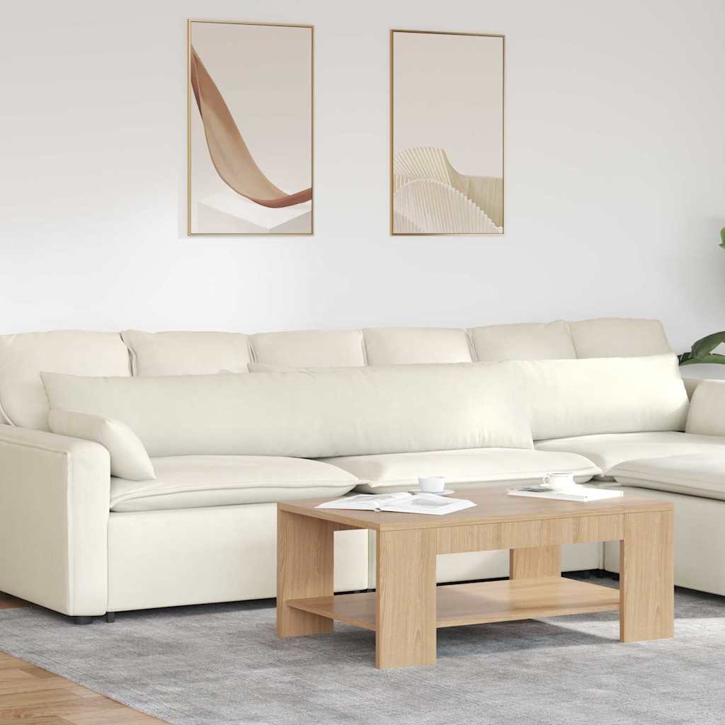 Sofa Kussens 2 pcs Crème 200 x 40 cm Katoen Stof