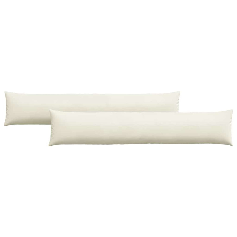 Sofa Kussens 2 pcs Crème 200 x 40 cm Katoen Stof