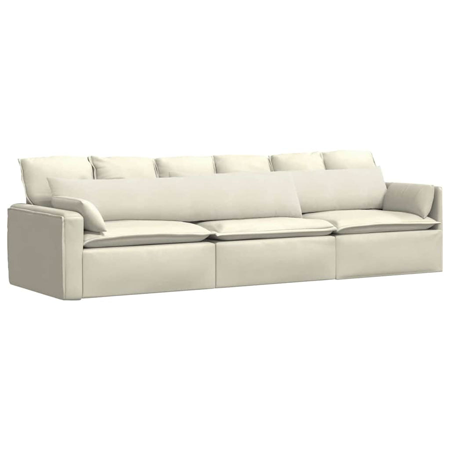 Sofa Kussens 2 pcs Crème 200 x 40 cm Katoen Stof