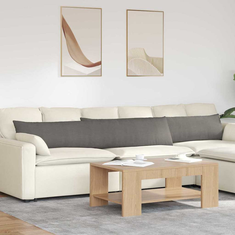 Sofa Kussens 2 pcs Lichtgrijs 200 x 40 cm Katoen Stof