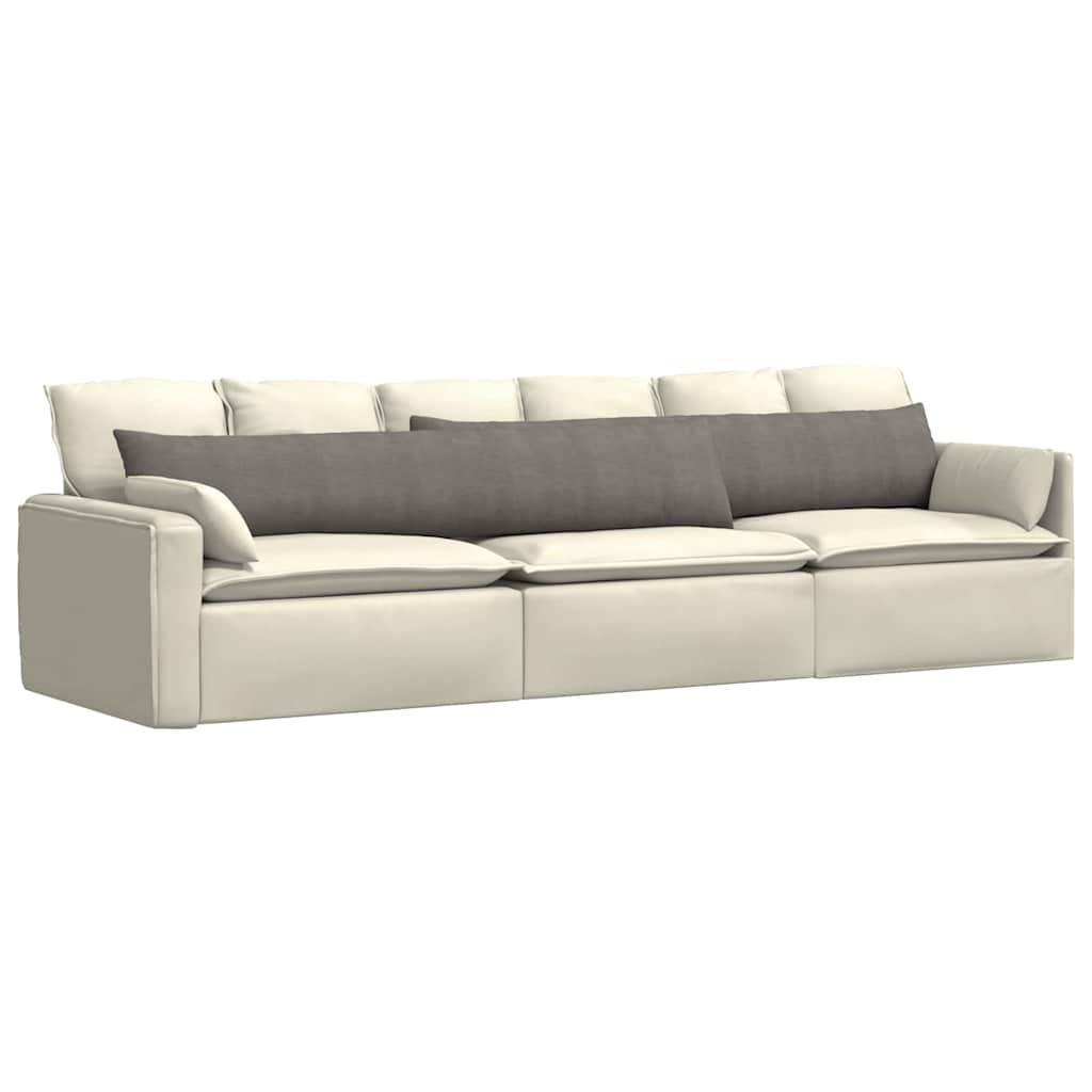 Sofa Kussens 2 pcs Lichtgrijs 200 x 40 cm Katoen Stof