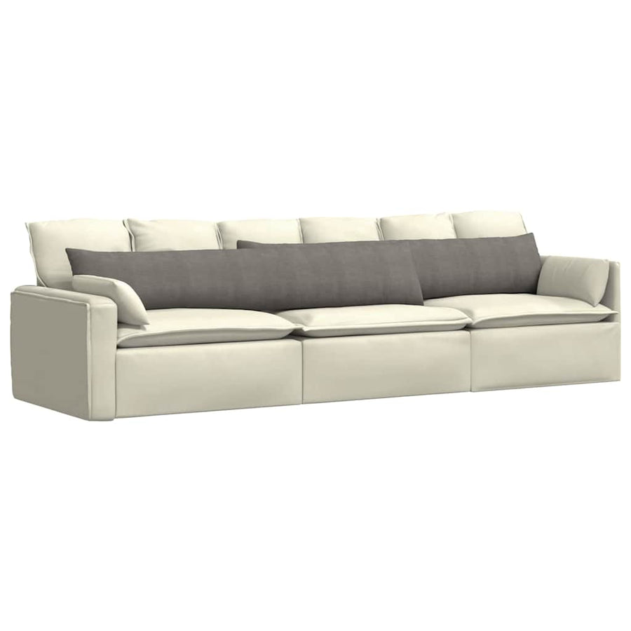Sofa Kussens 2 pcs Lichtgrijs 200 x 40 cm Katoen Stof