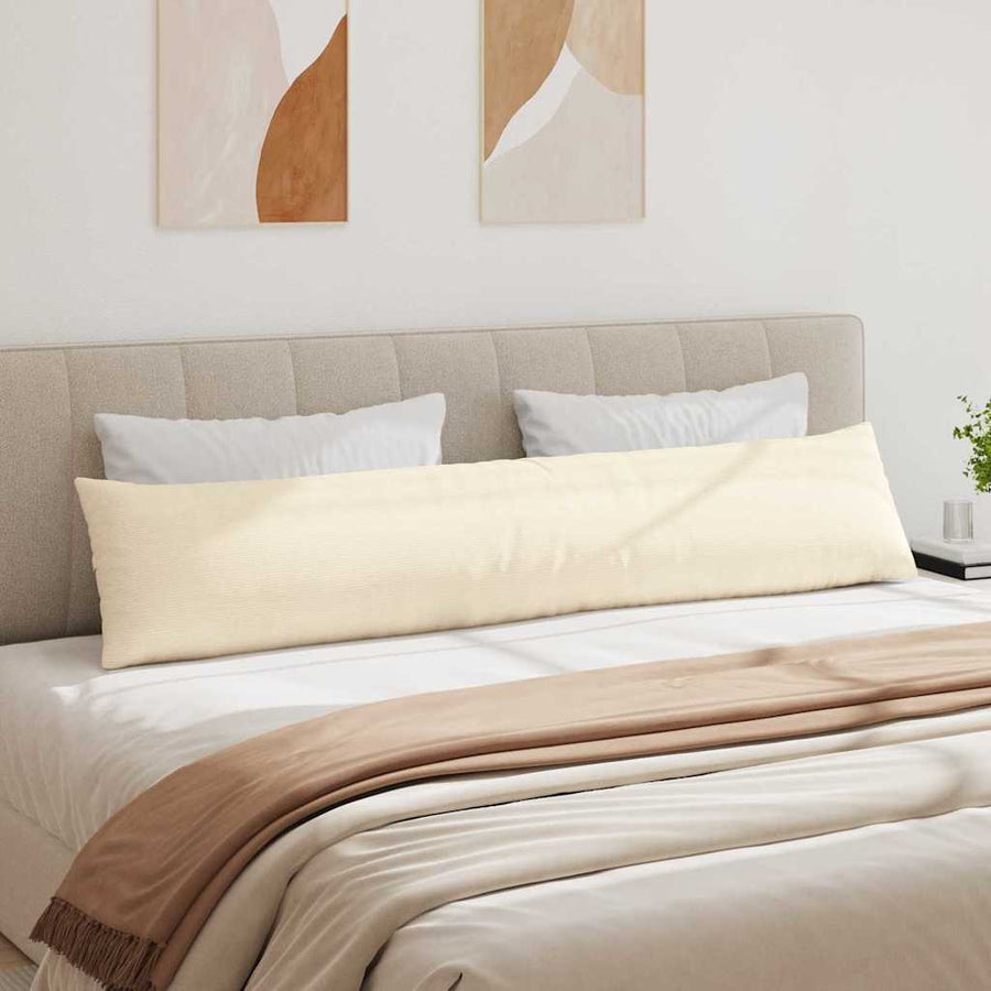 Sofa Kussens 2 pcs Crème 200 x 40 cm Katoen Stof