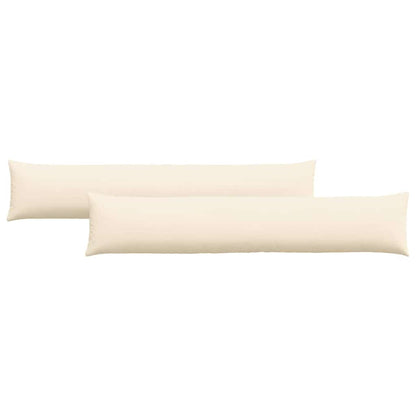 Sofa Kussens 2 pcs Crème 200 x 40 cm Katoen Stof